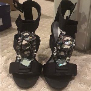 Crystal Satin heels